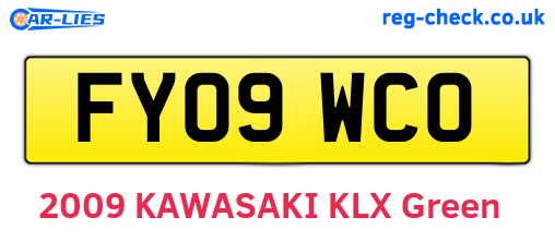 FY09WCO are the vehicle registration plates.