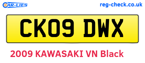CK09DWX are the vehicle registration plates.