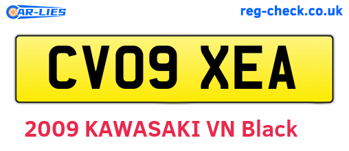 CV09XEA are the vehicle registration plates.