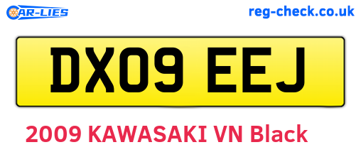 DX09EEJ are the vehicle registration plates.