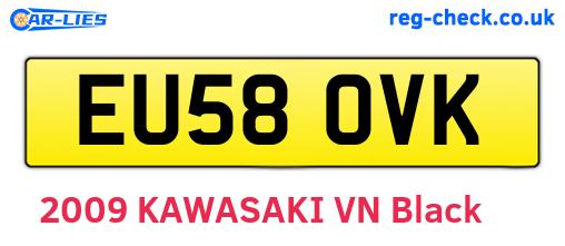 EU58OVK are the vehicle registration plates.