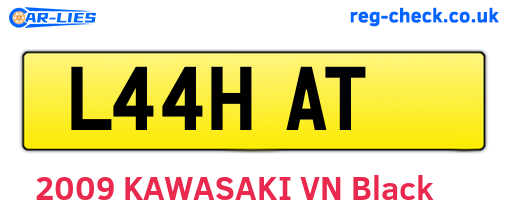 L44HAT are the vehicle registration plates.