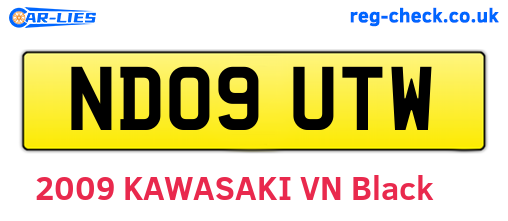 ND09UTW are the vehicle registration plates.