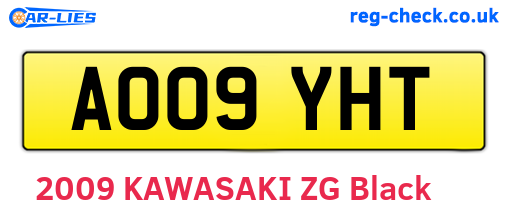 AO09YHT are the vehicle registration plates.
