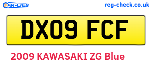 DX09FCF are the vehicle registration plates.