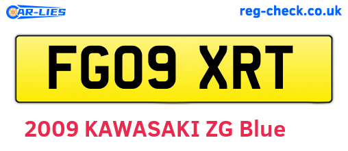 FG09XRT are the vehicle registration plates.