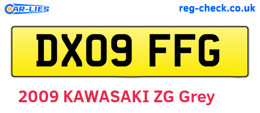 DX09FFG are the vehicle registration plates.