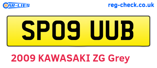 SP09UUB are the vehicle registration plates.