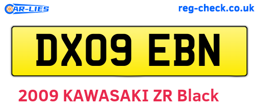 DX09EBN are the vehicle registration plates.