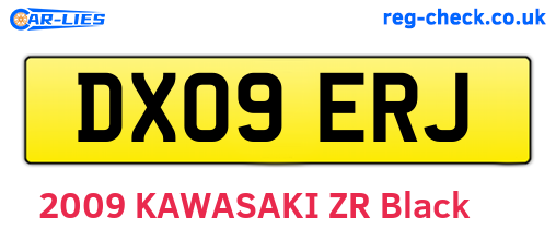 DX09ERJ are the vehicle registration plates.