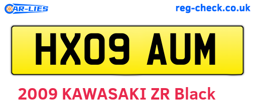 HX09AUM are the vehicle registration plates.