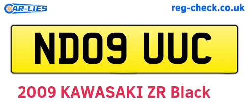 ND09UUC are the vehicle registration plates.