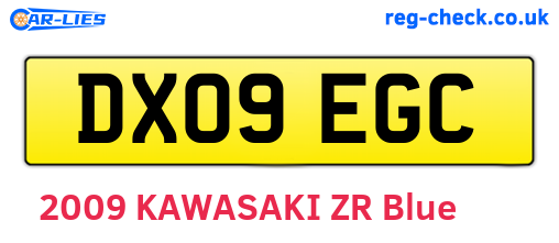 DX09EGC are the vehicle registration plates.