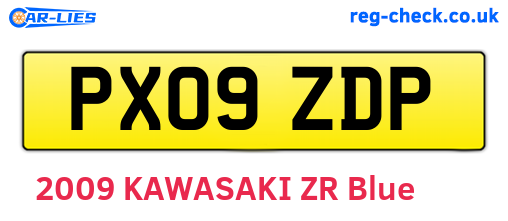 PX09ZDP are the vehicle registration plates.