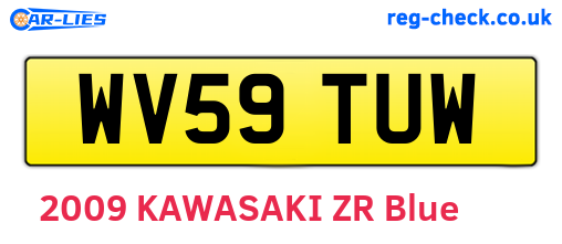 WV59TUW are the vehicle registration plates.