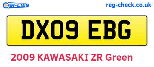 DX09EBG are the vehicle registration plates.