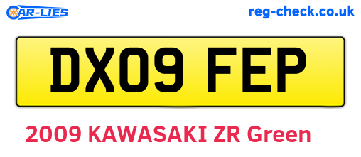 DX09FEP are the vehicle registration plates.