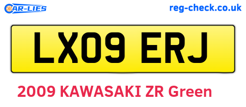 LX09ERJ are the vehicle registration plates.