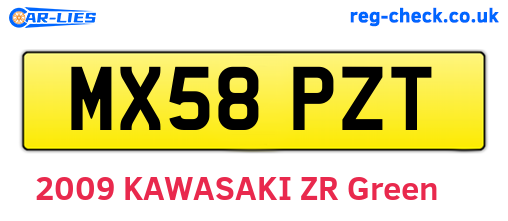 MX58PZT are the vehicle registration plates.