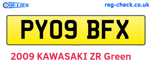 PY09BFX are the vehicle registration plates.