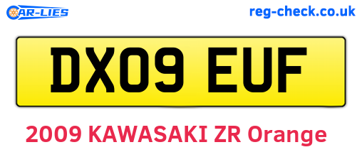 DX09EUF are the vehicle registration plates.