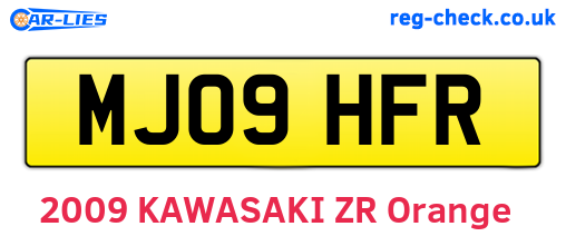 MJ09HFR are the vehicle registration plates.