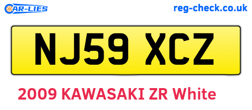 NJ59XCZ are the vehicle registration plates.