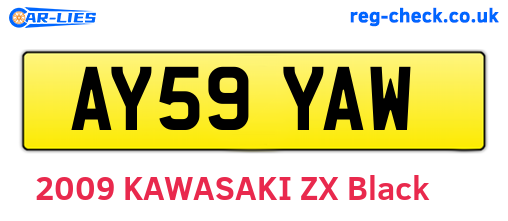 AY59YAW are the vehicle registration plates.