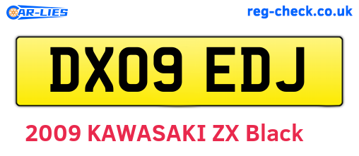 DX09EDJ are the vehicle registration plates.