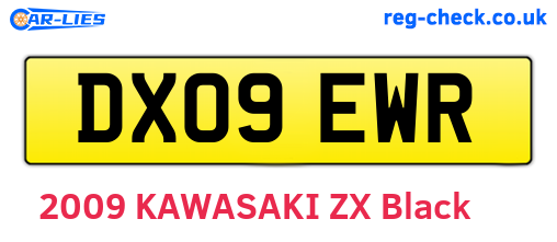 DX09EWR are the vehicle registration plates.