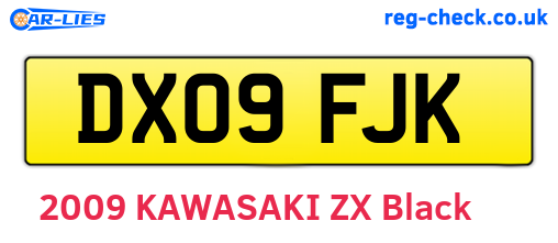 DX09FJK are the vehicle registration plates.