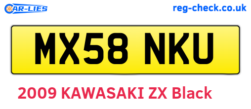 MX58NKU are the vehicle registration plates.