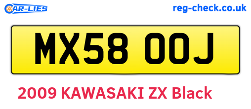 MX58OOJ are the vehicle registration plates.