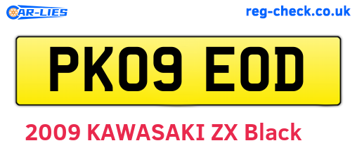PK09EOD are the vehicle registration plates.