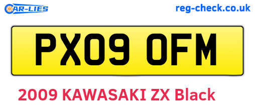 PX09OFM are the vehicle registration plates.