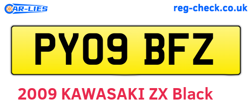 PY09BFZ are the vehicle registration plates.