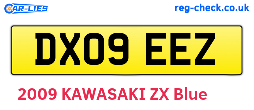 DX09EEZ are the vehicle registration plates.