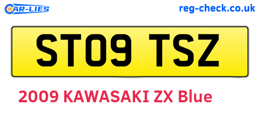 ST09TSZ are the vehicle registration plates.
