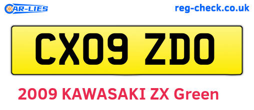 CX09ZDO are the vehicle registration plates.