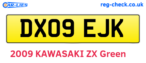 DX09EJK are the vehicle registration plates.