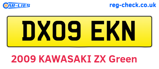 DX09EKN are the vehicle registration plates.