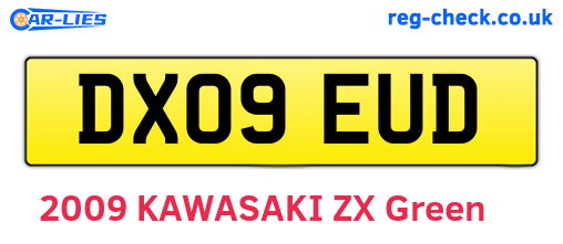 DX09EUD are the vehicle registration plates.