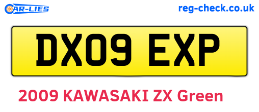 DX09EXP are the vehicle registration plates.