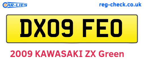 DX09FEO are the vehicle registration plates.