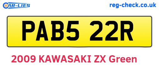 PAB522R are the vehicle registration plates.