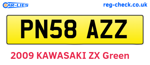 PN58AZZ are the vehicle registration plates.