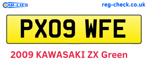 PX09WFE are the vehicle registration plates.
