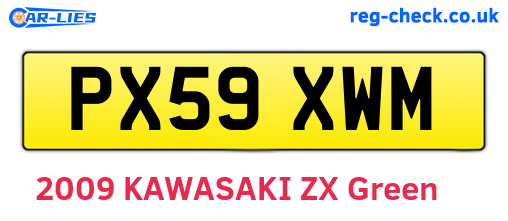 PX59XWM are the vehicle registration plates.