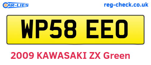 WP58EEO are the vehicle registration plates.