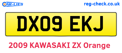DX09EKJ are the vehicle registration plates.